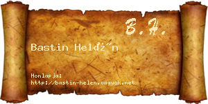 Bastin Helén névjegykártya